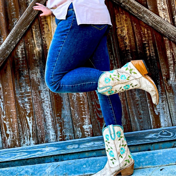 Liberty Black Garden Mantequilla embroidered Floral boots boho RTL 325 NIB 7.5 - Picture 6 of 6